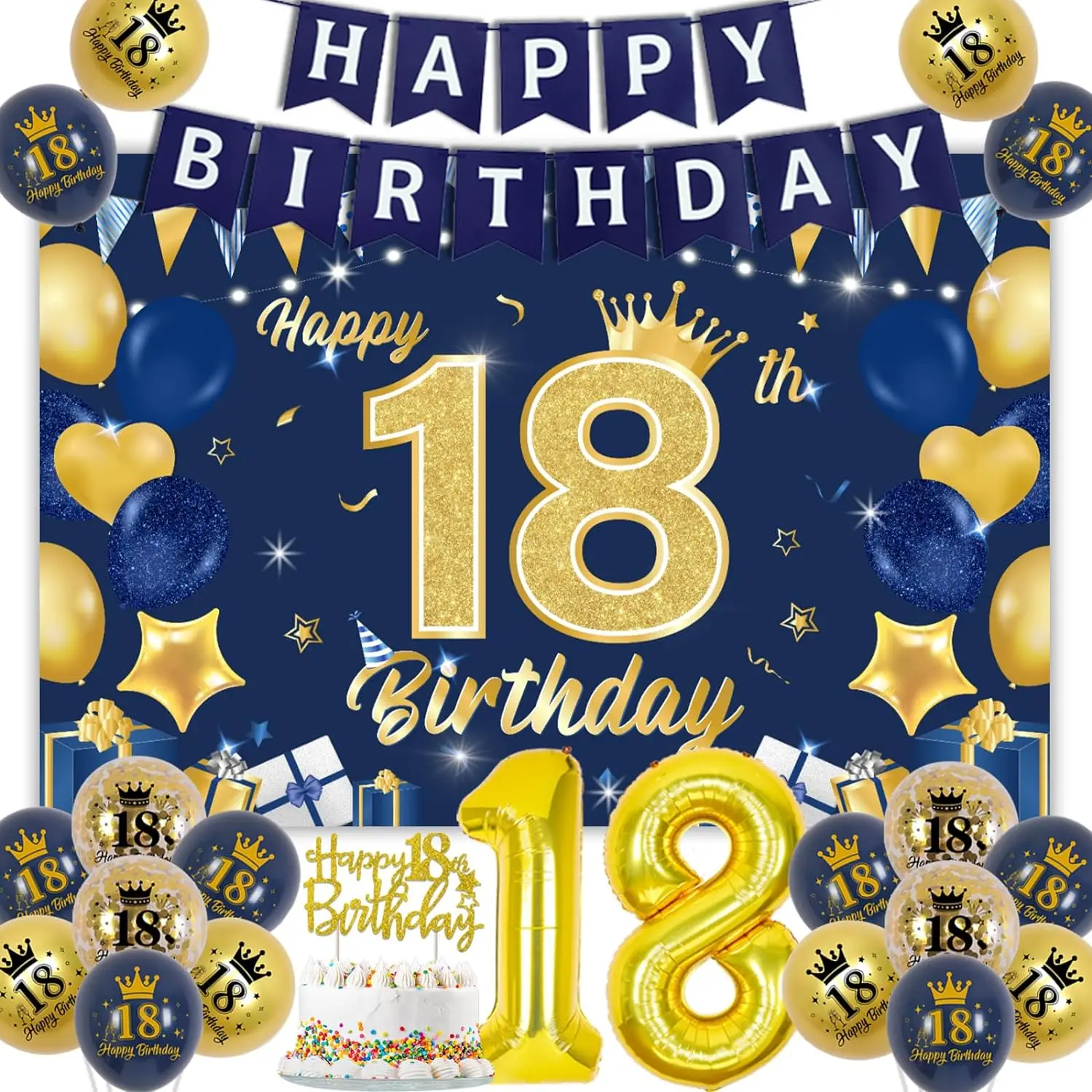 Happy 18th Birthday Party Decor Happy 18th Birthday Backdrop Banner Cake Topper High School Graduation Party 18th Anniversary
Happy 18th Birthday Party Decor Happy 18th Birthday Backdrop Banner Cake Topper High School Graduation Party 18th Anniversary