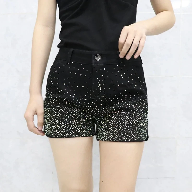 Rhinestone Shorts for Women Spring Summer New Elastic Waist Diamond Wide Leg High Waist Loose Shiny Shorts Female Clothing 2023
Rhinestone Shorts for Women Spring Summer New Elastic Waist Diamond Wide Leg High Waist Loose Shiny Shorts Female Clothing 2023