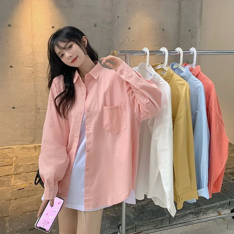 QWEEK Blouses Women Korean Style Oversized Sweet soft Shirt Long Sleeve Top Streetwear Pink White Spring New 2022 Girls Fashion
QWEEK Blouses Women Korean Style Oversized Sweet soft Shirt Long Sleeve Top Streetwear Pink White Spring New 2022 Girls Fashion