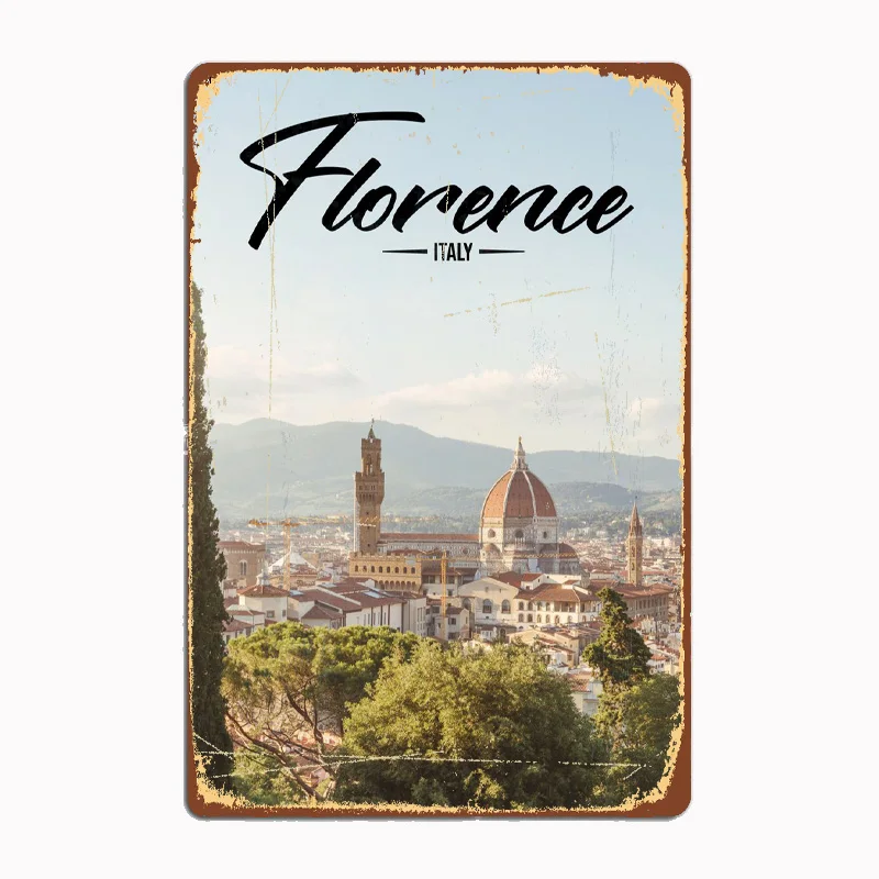 Vintage Florence Street Style Metal Plaque Sign with Classic Aesthetic Artwork for Wall Decor in Room, Bar, Garage
Vintage Florence Street Style Metal Plaque Sign with Classic Aesthetic Artwork for Wall Decor in Room, Bar, Garage