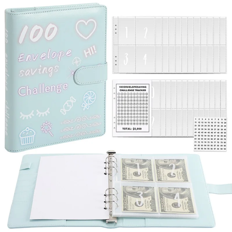 

NEW 100 Envelope Challenge Binder Easy and Fun Way to Save $5,050 Savings Challenges Binder Budget Binder with Cash Envelopes