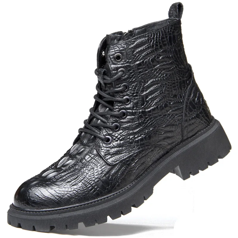 Men's Boots Crocodile Autumn Winter Designer Vintage British Leather Boot Male Fashion Casual Black Platform Shoes for Men
Men's Boots Crocodile Autumn Winter Designer Vintage British Leather Boot Male Fashion Casual Black Platform Shoes for Men
