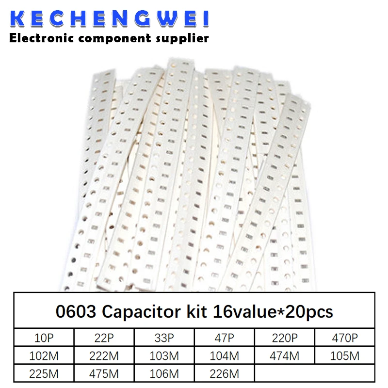 0603 SMD конденсатор в ассортименте, 16 значений * 20 шт. = 3 20 шт. 10 пф-22 мкФ набор образцов
0603 SMD конденсатор в ассортименте, 16 значений * 20 шт. = 3 20 шт. 10 пф-22 мкФ набор образцов