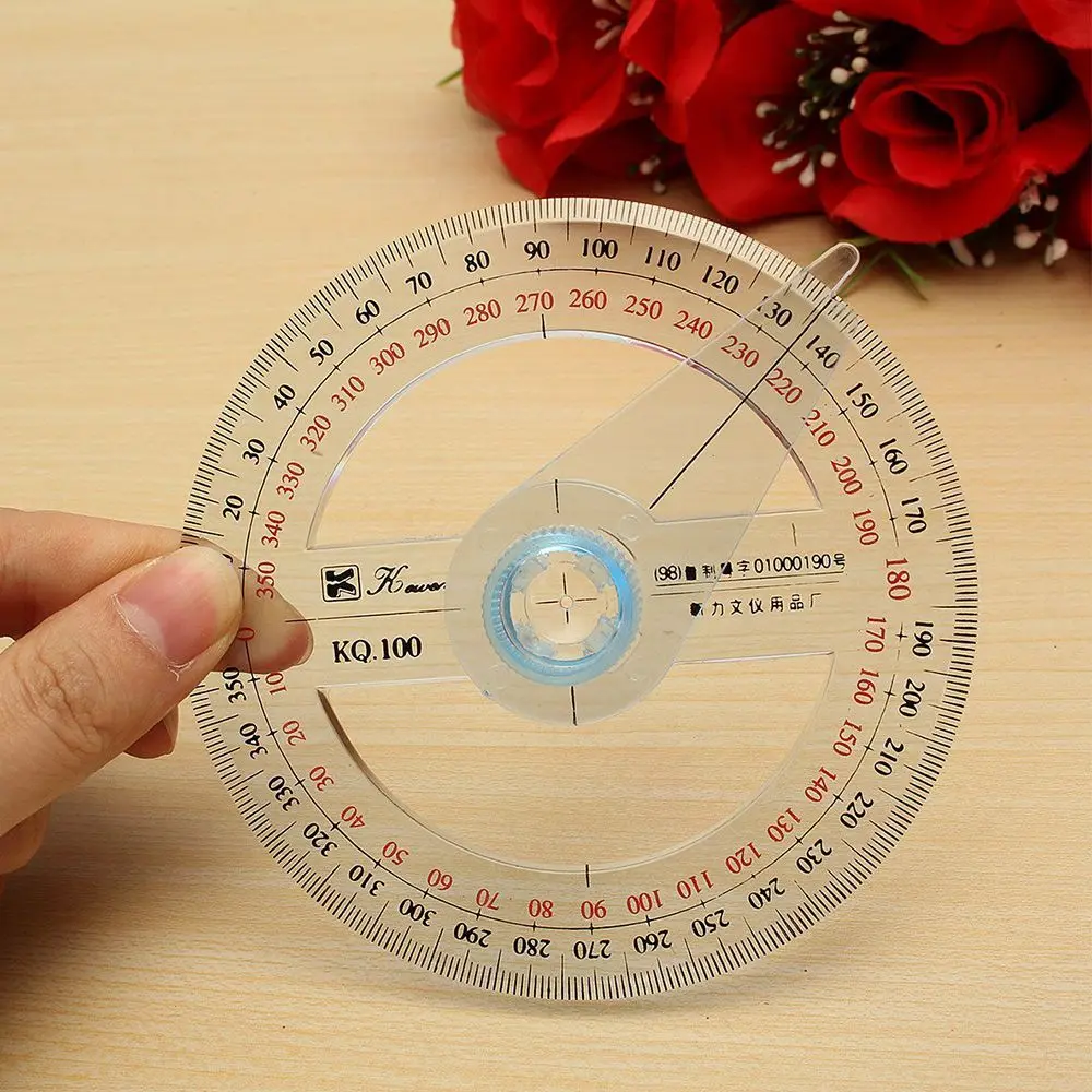 Durable 360 Degree School Drafting Supplies Round Pointer Protractor Ruler Measuring Tool
Durable 360 Degree School Drafting Supplies Round Pointer Protractor Ruler Measuring Tool