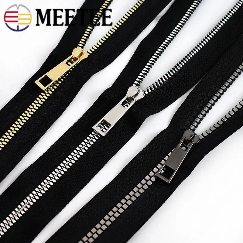 

4/10Meters Meetee 5# Open-End Resin Zipper Tapes Zip Puller Sliders for Garment Jackets Coat Down Zippers DIY Sewing Accessories