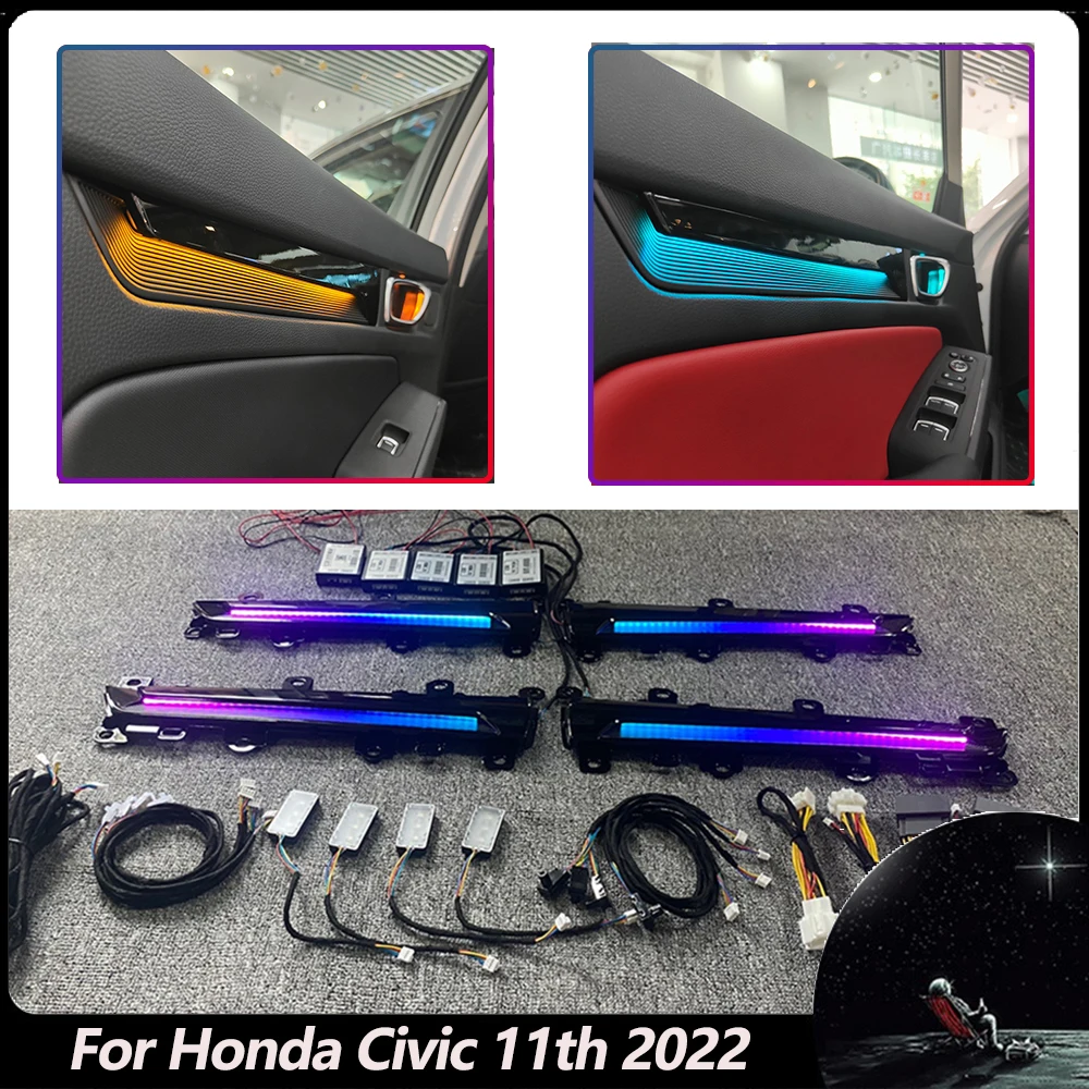 Для Honda Civic 11th 2022, лампа для создания атмосферы лестничного типа, Модифицированная внутренняя 64 цвета, полноразмерная автомобильная лента, волшебная атмосферная лампа
Для Honda Civic 11th 2022, лампа для создания атмосферы лестничного типа, Модифицированная внутренняя 64 цвета, полноразмерная автомобильная лента, волшебная атмосферная лампа
