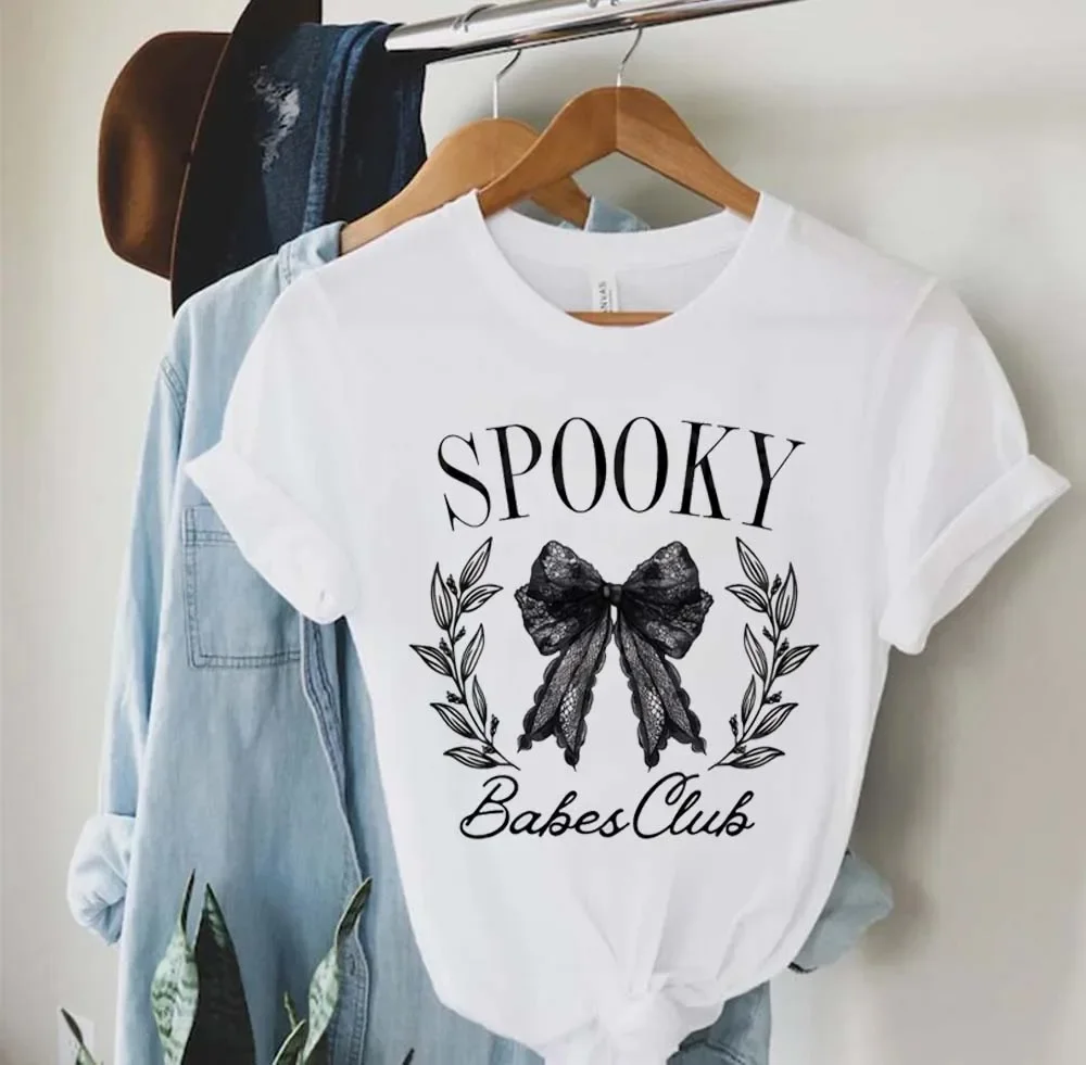 Retro T-Shirt Women's Cartoon Halloween Short Sleeve Printed Pattern Fun Versatile T-Shirt Women's O-Neck Basic Top T-Shirt.
Retro T-Shirt Women's Cartoon Halloween Short Sleeve Printed Pattern Fun Versatile T-Shirt Women's O-Neck Basic Top T-Shirt.