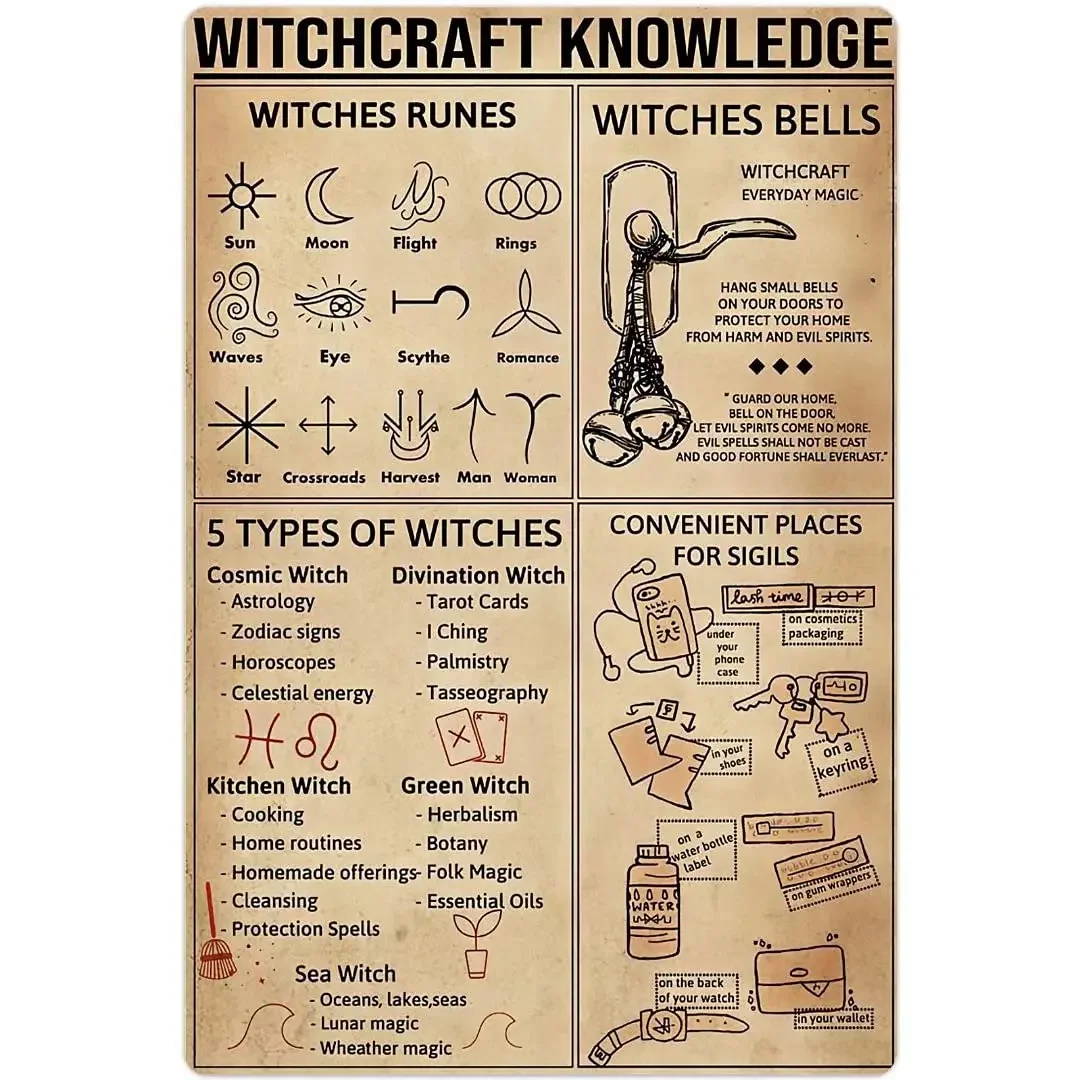 Witch Rune металлический жестяной знак, знания о ведьме, плакат, украшение спальни, клуба Plaqu, домашний декор
Witch Rune металлический жестяной знак, знания о ведьме, плакат, украшение спальни, клуба Plaqu, домашний декор