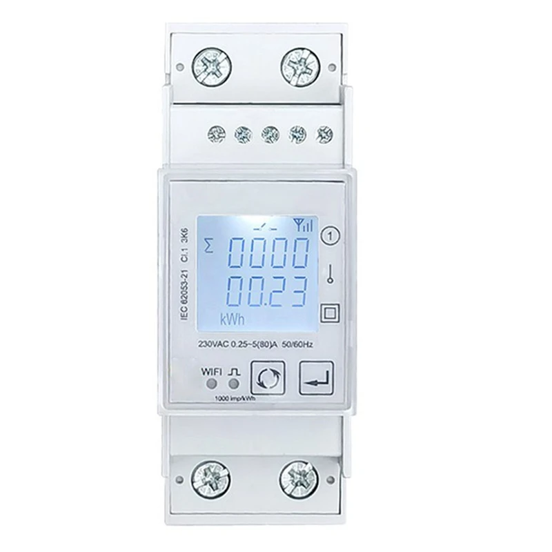 

Tuya Smart Zigbee Energy Meter Single Phase 80A Din Rail Power Monitor Kwh Wattmeter Voltmeter 110V 220V 50/60Hz