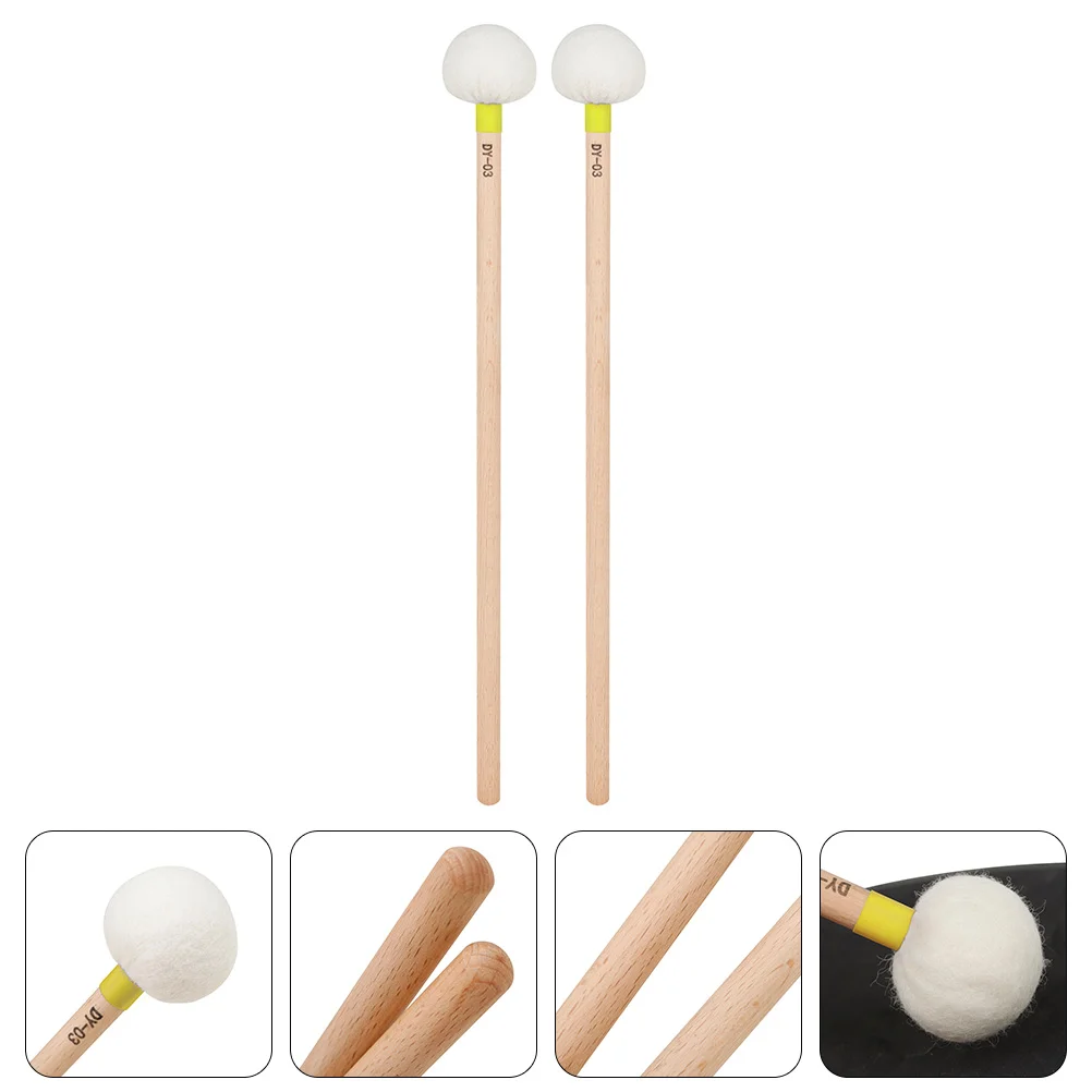 

2 Pcs Timpani Sticks Percussion Drumstick Chicken Thighs Wood Handle Accessory Professional Drumsticks Portable Hammer