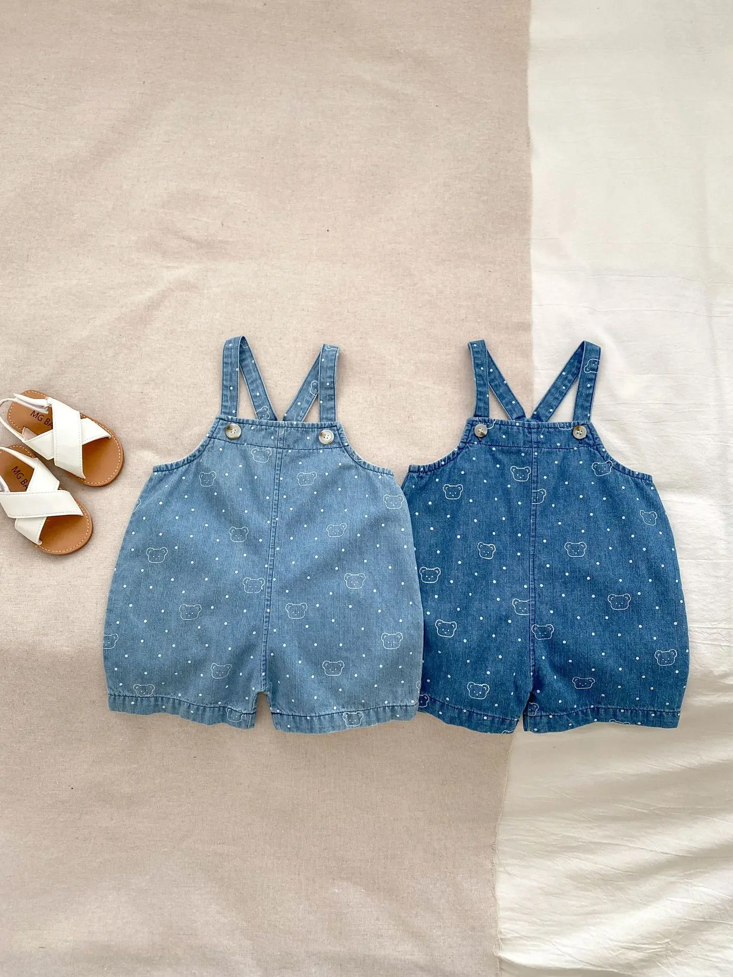 Summer Toddler Baby Denim Overalls Korean Bear Print Kids Boys Casual Suspender Pants Cotton Girls Loose Sleeveless Jumpsuits
Summer Toddler Baby Denim Overalls Korean Bear Print Kids Boys Casual Suspender Pants Cotton Girls Loose Sleeveless Jumpsuits