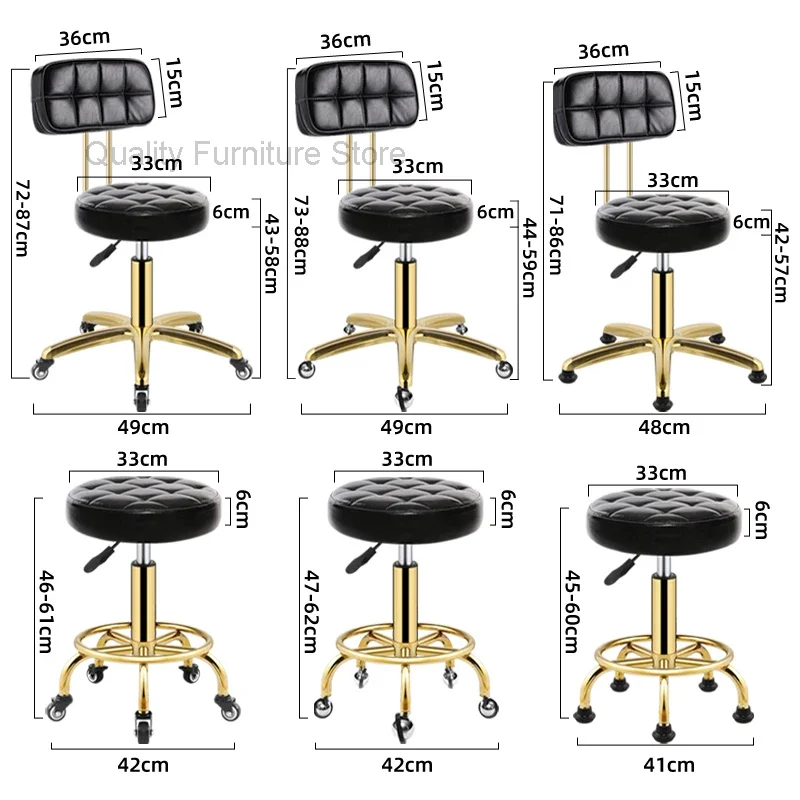 

Hairdressing Stool Vintage Barbershop Barber Chair Salon Furniture Beauty Stools Professional Rotating Rolling Work Chairs