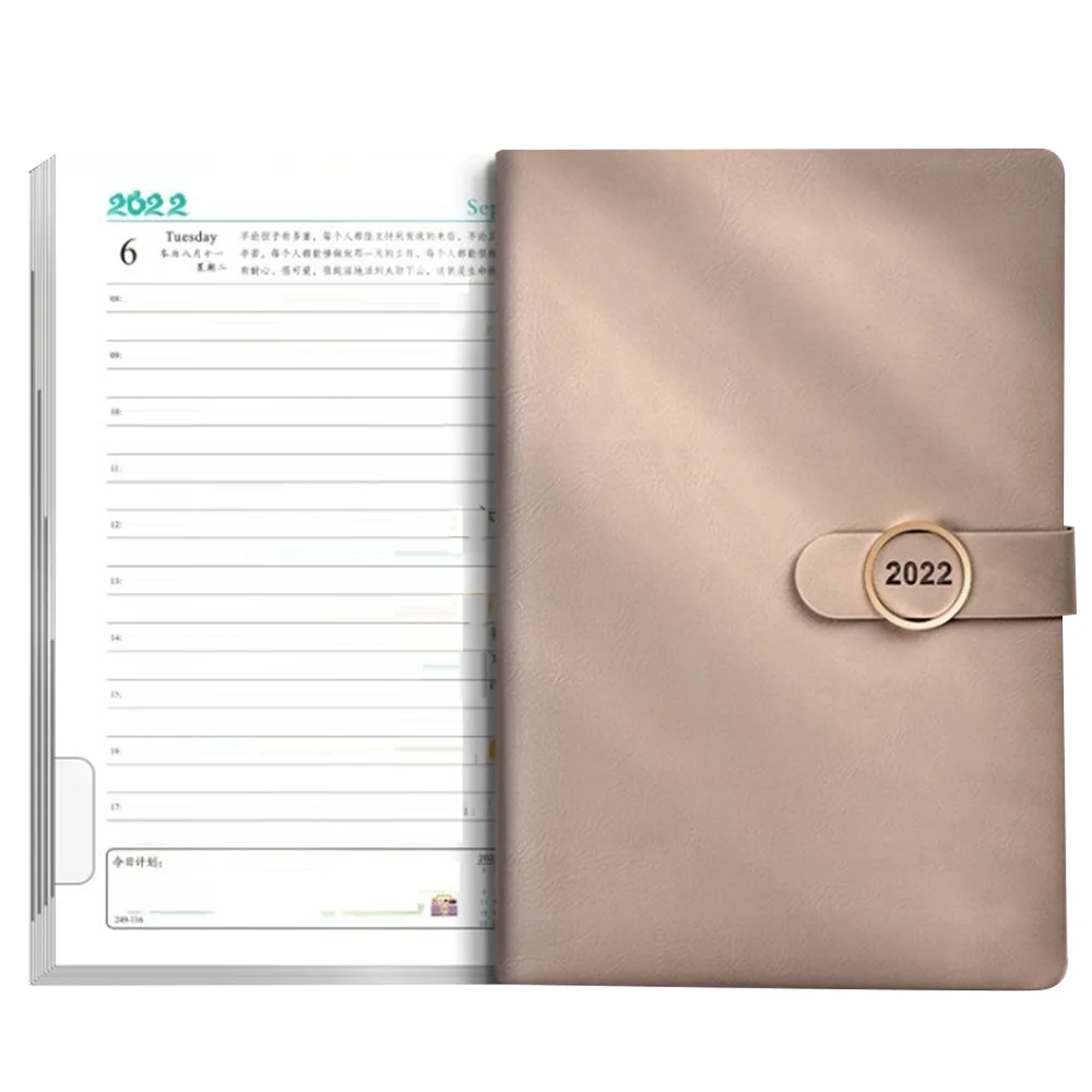 

2022 Planner Organizer A5 Notebook and Journal Buckle Notepad Office Sketchbook Stationery NoteBook Student Diary,Khaki