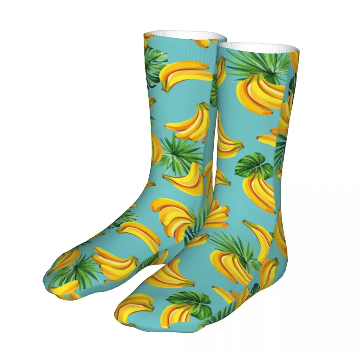 

Banana Summer Fruits Socks Men's Women's Polyester Fashion Tropical Palm Leaves Socks Harajuku Spring Autumn Winter Socks Gifts