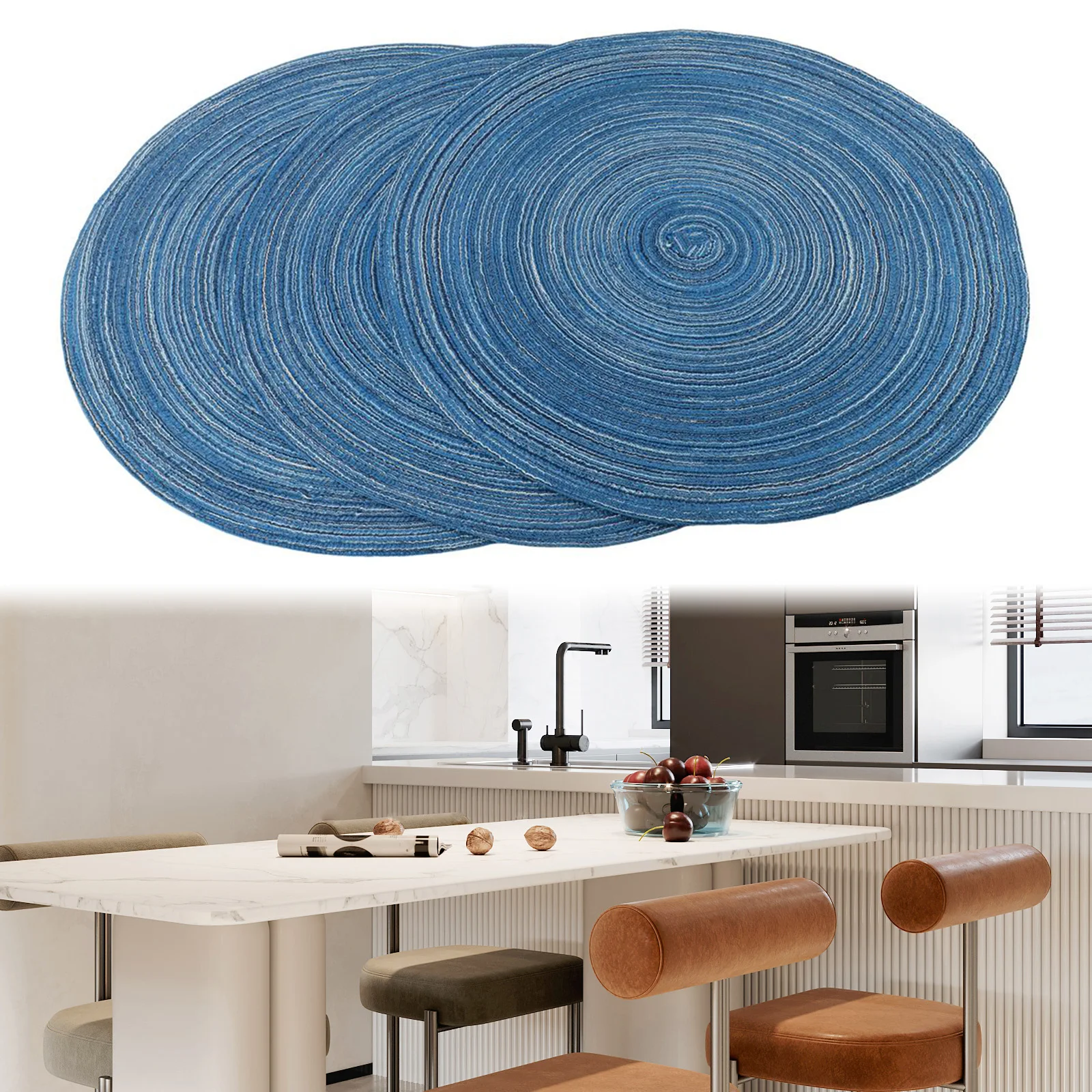 3PCS Anti Scalding Pad 38*38cm Cotton Woven Round Placemats Coasters Set Table Mats Desktop Home Decor Kitchen Accessories
3PCS Anti Scalding Pad 38*38cm Cotton Woven Round Placemats Coasters Set Table Mats Desktop Home Decor Kitchen Accessories