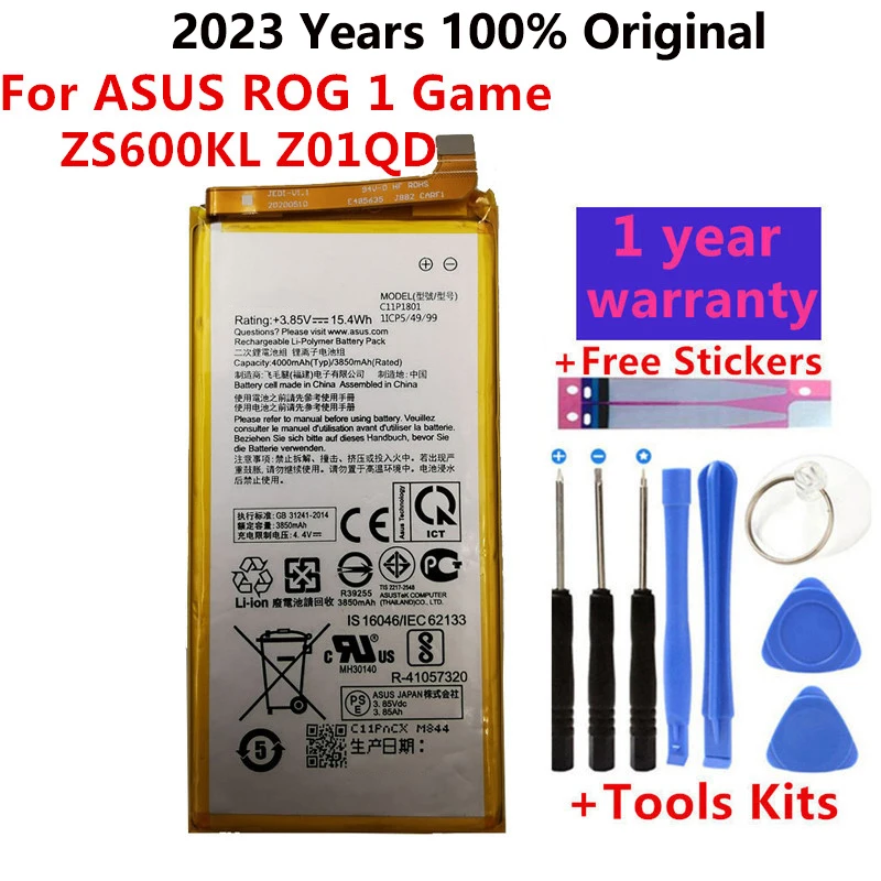 100% Original High Capacity C11P1801 ZS600KL Z01QD Phone Battery For ASUS ROG 1 Game Phone 4000mAh Batteries Bateria
100% Original High Capacity C11P1801 ZS600KL Z01QD Phone Battery For ASUS ROG 1 Game Phone 4000mAh Batteries Bateria