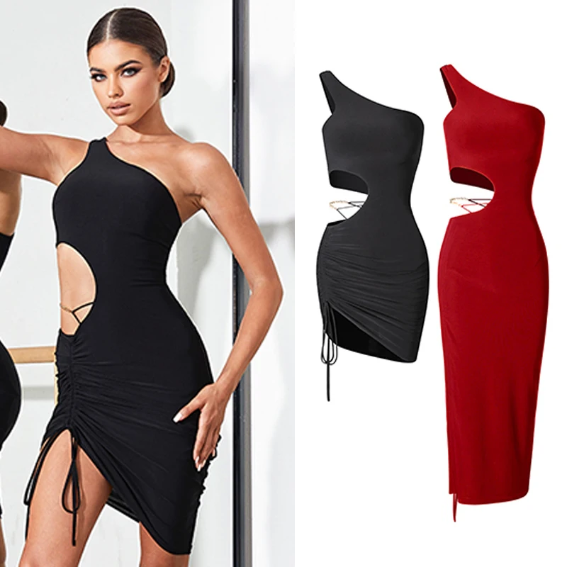 Платье для латиноамериканских танцев с косым плечом, женское платье на шнуровке, Танго, Румба, танцевальный костюм, одежда для латиноамериканских выступлений и тренировок DNV16783 
Платье для латиноамериканских танцев с косым плечом, женское платье на шнуровке, Танго, Румба, танцевальный костюм, одежда для латиноамериканских выступлений и тренировок DNV16783