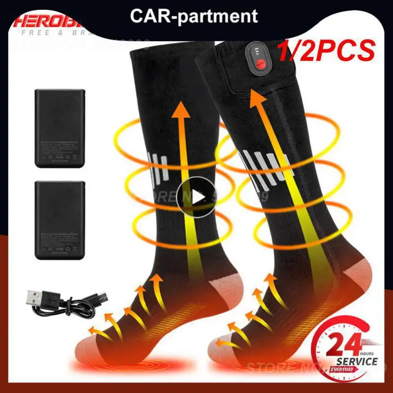 

1/2PCS Heated Socks Winter Warmth 5000mAh USB Rechargeable Heating Socks Motorcycle Outdoor Heated Boots Snowmobile Skiing Sock