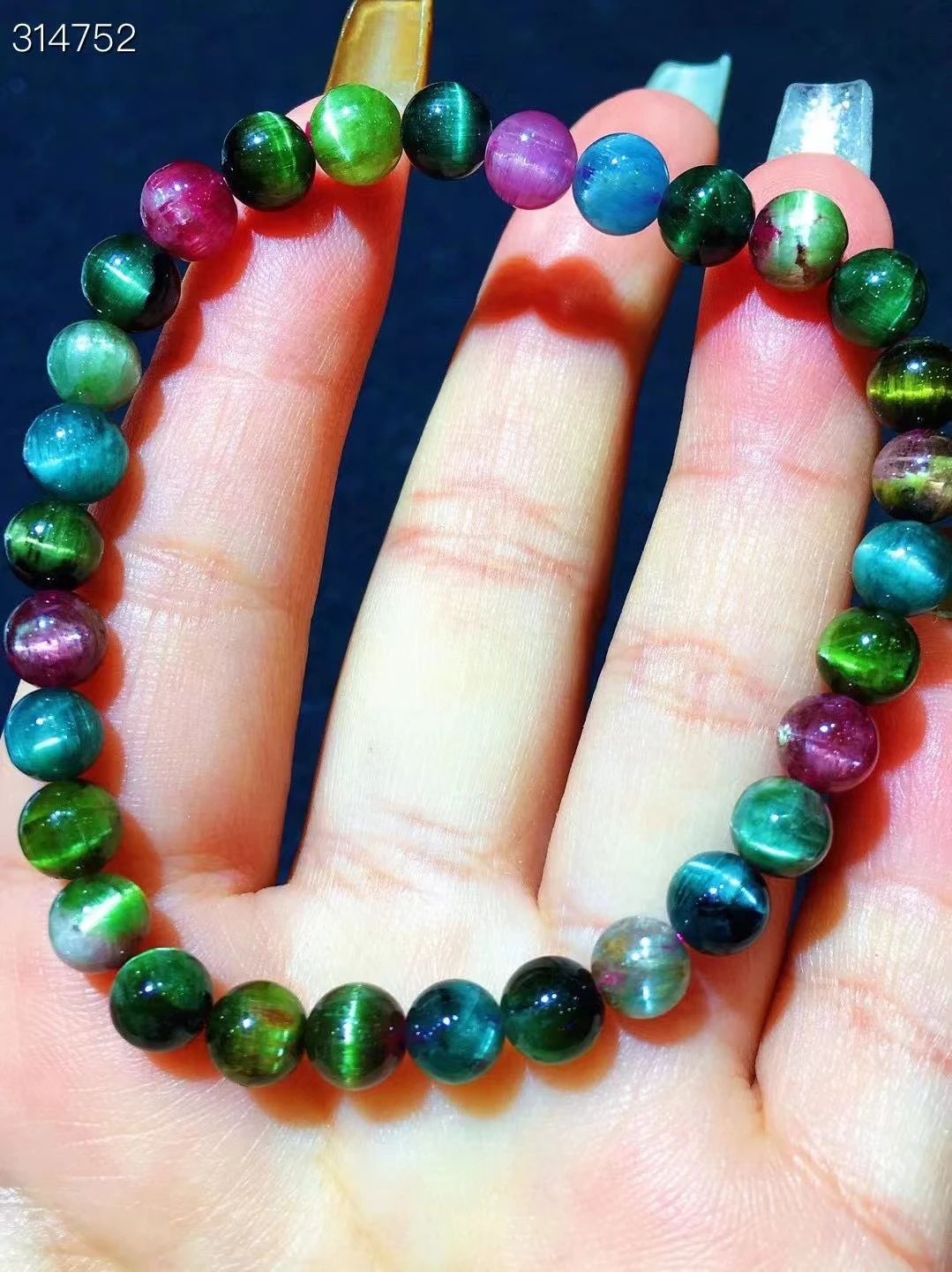 Natural Colorful Tourmaline Bracelet 6.2mm Clear Round Beads Women Men Cat Eye Blue Red Tourmaline AAAAAAA
Natural Colorful Tourmaline Bracelet 6.2mm Clear Round Beads Women Men Cat Eye Blue Red Tourmaline AAAAAAA