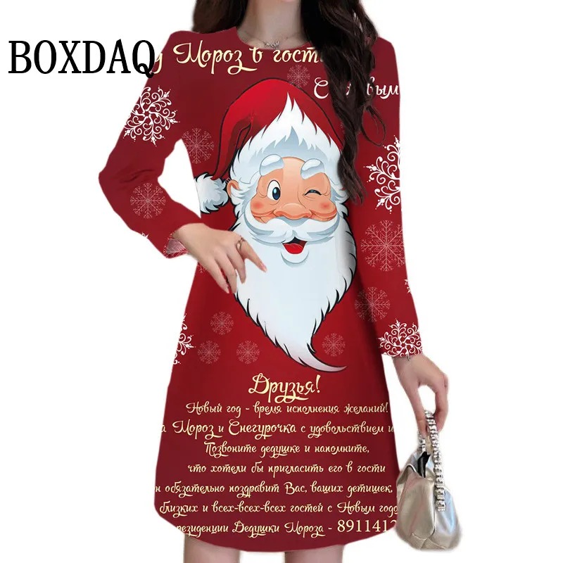 Letter Streetwear Casual Christmas Party Dresses 3D Print Cartoon Santa Claus Women Long Sleeve Dress Autumn Winter 2023 Fashion
Letter Streetwear Casual Christmas Party Dresses 3D Print Cartoon Santa Claus Women Long Sleeve Dress Autumn Winter 2023 Fashion