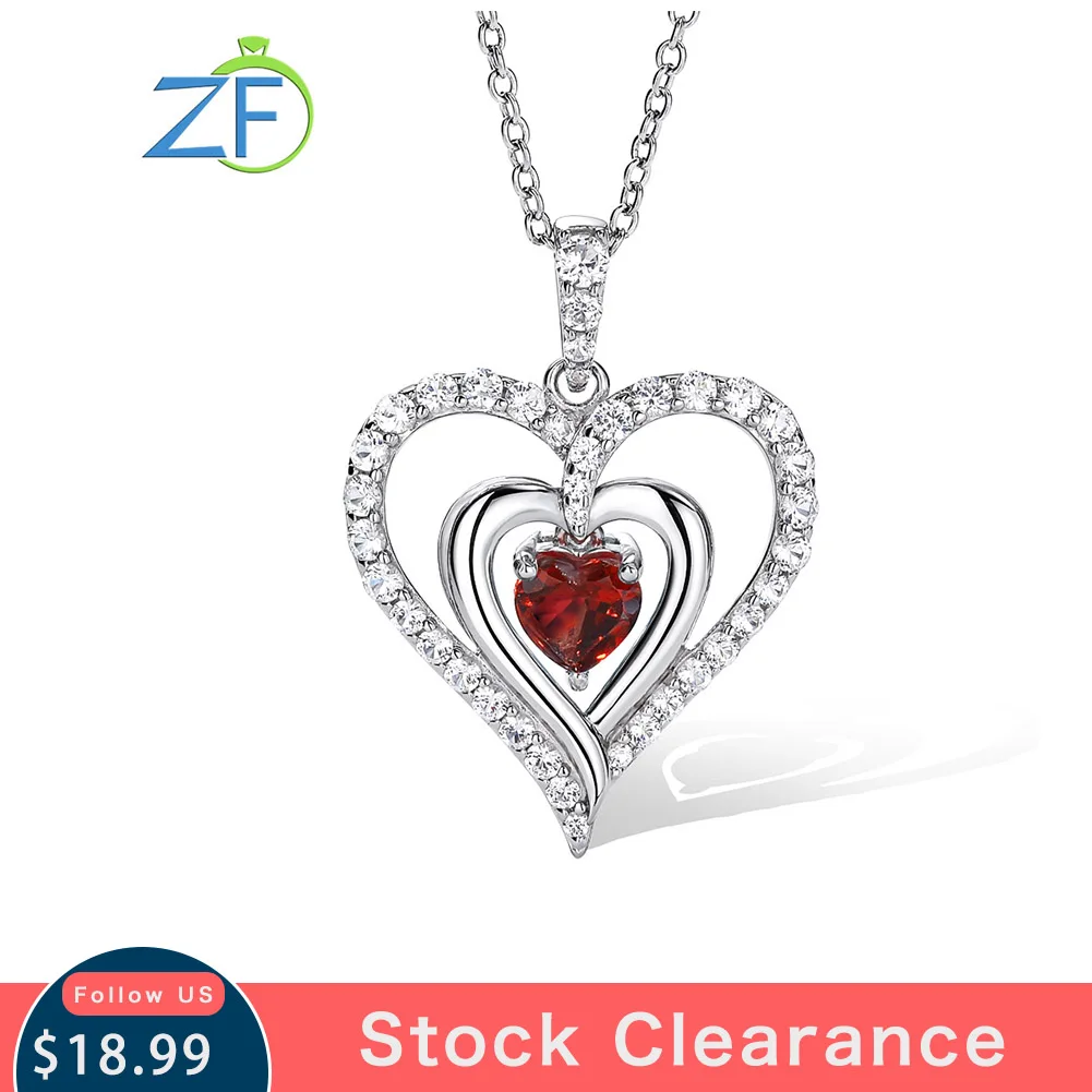 

Женский кулон в виде сердца GZ ZONGFA, кулон из стерлингового серебра 925 пробы с опалом 12 цветов, ожерелье из драгоценных камней, ювелирные украшения