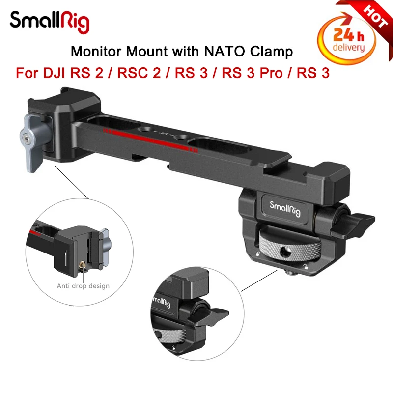 SmallRig Monitor Mount with NATO Clamp for DJI RS 2 / RSC 2 / RS 3 / RS 3 Pro / RS 3 mini 3026B
SmallRig Monitor Mount with NATO Clamp for DJI RS 2 / RSC 2 / RS 3 / RS 3 Pro / RS 3 mini 3026B
