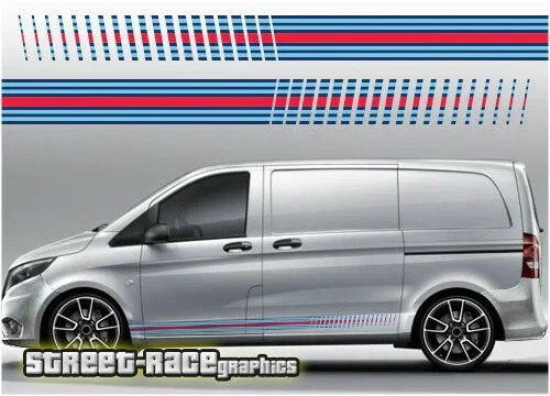 

For x2 Mercedes Vito Martini 002 side racing stripes vinyl graphics stickers decals