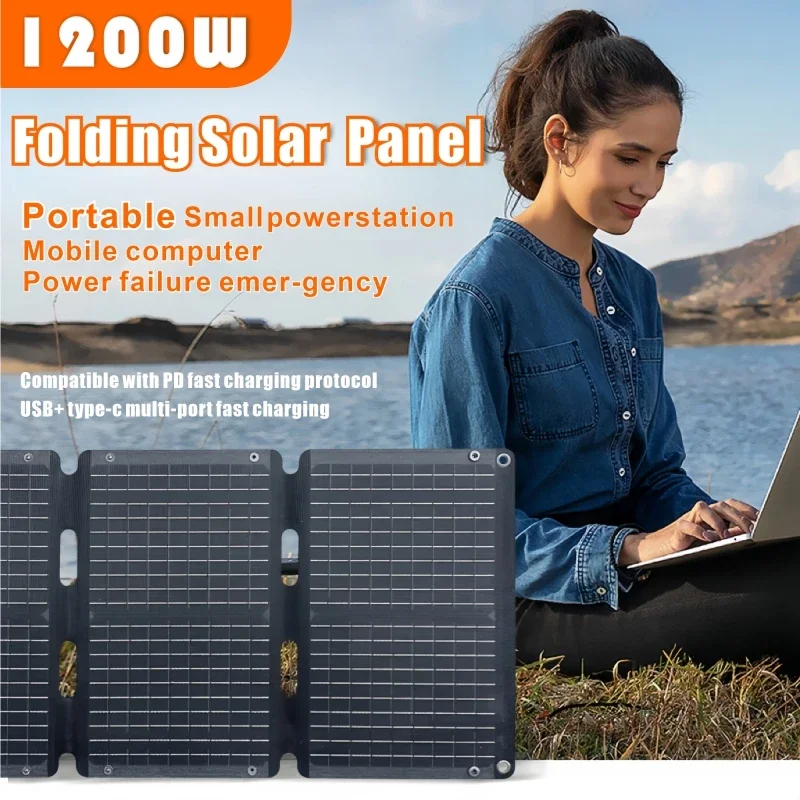 

Складная солнечная панель 1200 Вт, Портативная сумка, складное солнечное зарядное устройство, уличное зарядное устройство, для пешего туризма, кемпинга, дома, мобильный телефон, генератор мощности