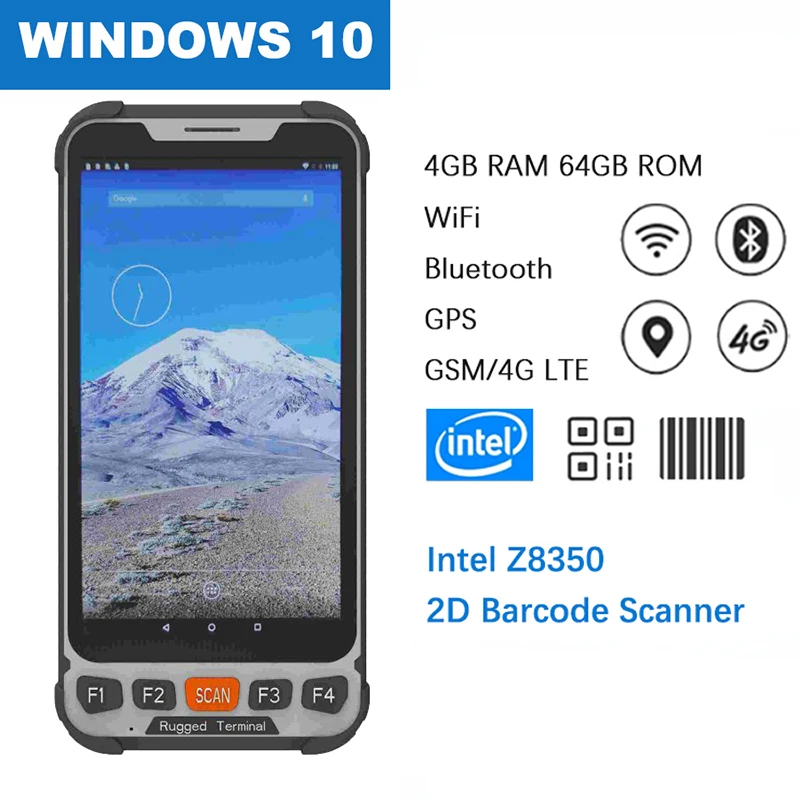 5.5 inch Windows 10 Handheld Industrial Terminal 2D Barcode Scanner PDA Rugged 4G LTE Warehouse NFC Mobile Computer
5.5 inch Windows 10 Handheld Industrial Terminal 2D Barcode Scanner PDA Rugged 4G LTE Warehouse NFC Mobile Computer