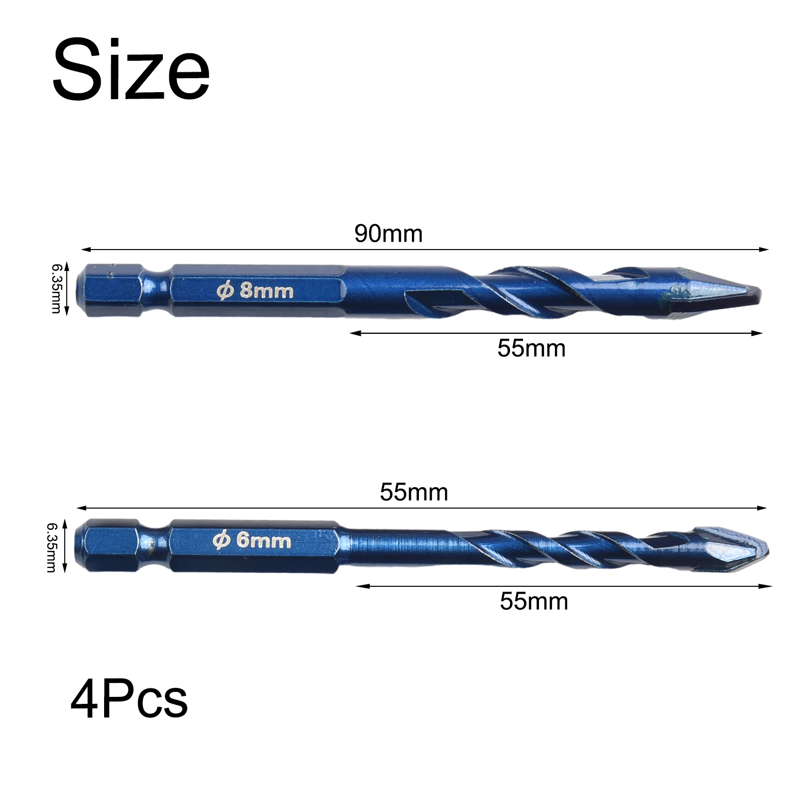 4pcs/set 6mm 8mm Carbide Drill Bits For Glass Ceramic Concrete Brick Wood Metal Tiles Hole Opener Drilling Tool
4pcs/set 6mm 8mm Carbide Drill Bits For Glass Ceramic Concrete Brick Wood Metal Tiles Hole Opener Drilling Tool