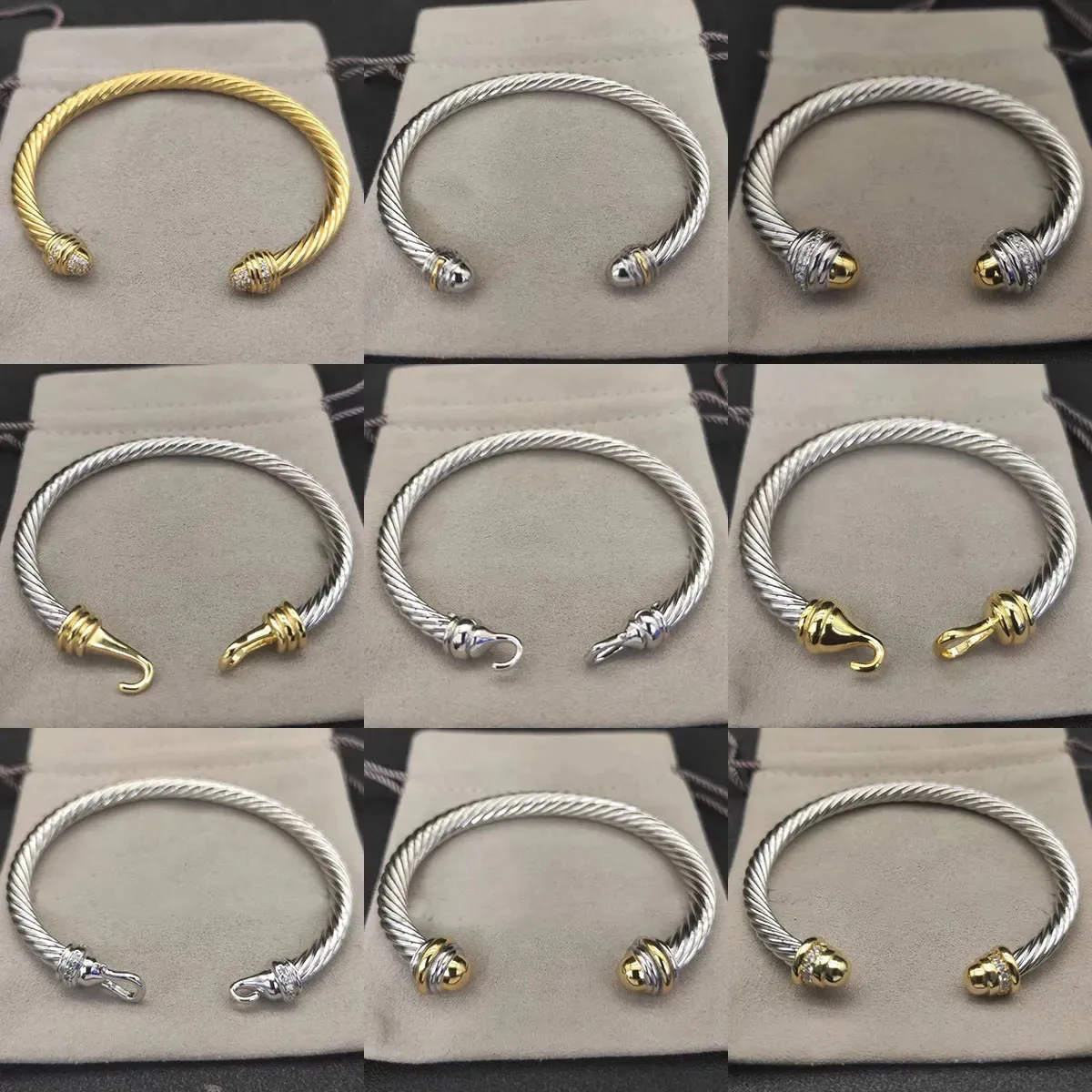 

DY hook bracelet Twisted Pearl Head Multi Color Diamond Fashion Bracelet Luxury Designer Exquisite Premium Twist Jewelry for Fem