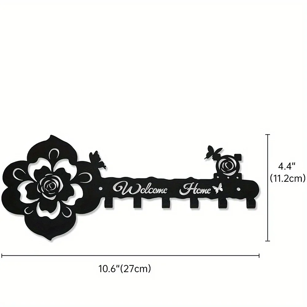 

CIFBUY Decoration 1pc Stylish Black Rose Butterfly Key Hanger Indoor Wall hanger Decoration Perfect Valentine's Day Gift Wall ha