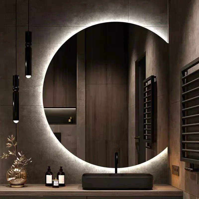 Semicircular bathroom intelligent mirror dressing table makeup mirror wall mounted bathroom with light toilet
Semicircular bathroom intelligent mirror dressing table makeup mirror wall mounted bathroom with light toilet
