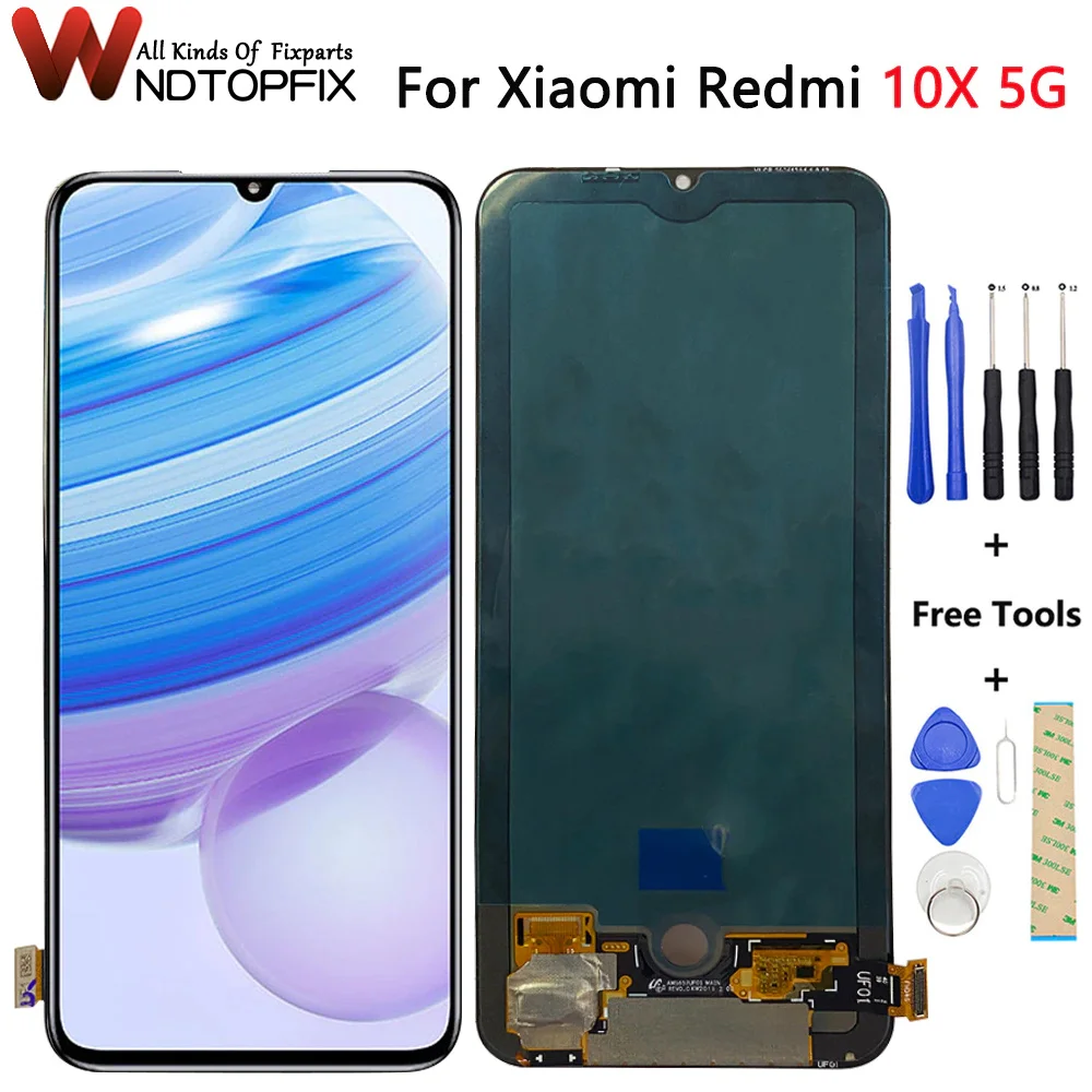 

6.57" AMOLED For Xiaomi Redmi 10X 5G LCD Display Touch Screen Digitizer Assembly Replacement For Xiaomi Mi 10 Lite LCD Screen