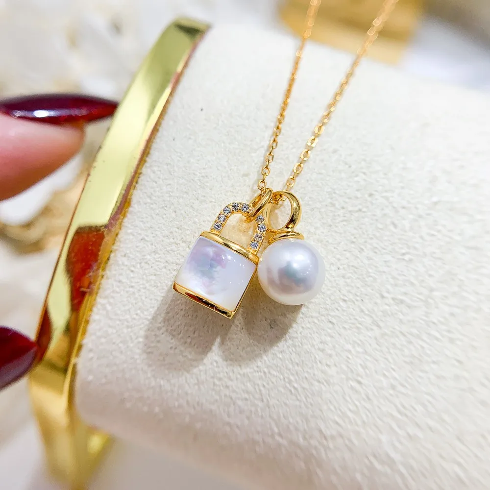 DIY Pearl Accessories S925 Sterling Silver Set Chain Empty Holder Gold Silver Pendant with Silver Chain Matching 6-9mm Round
DIY Pearl Accessories S925 Sterling Silver Set Chain Empty Holder Gold Silver Pendant with Silver Chain Matching 6-9mm Round
