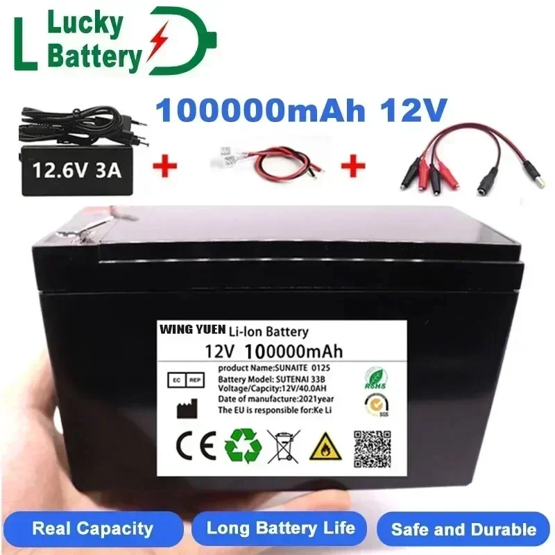 

Lucky Li Ion 18650 Battery Electric Vehicle Lithium Battery Pack 3S 12V 50Ah 100Ah Built-in BMS 30A High Current