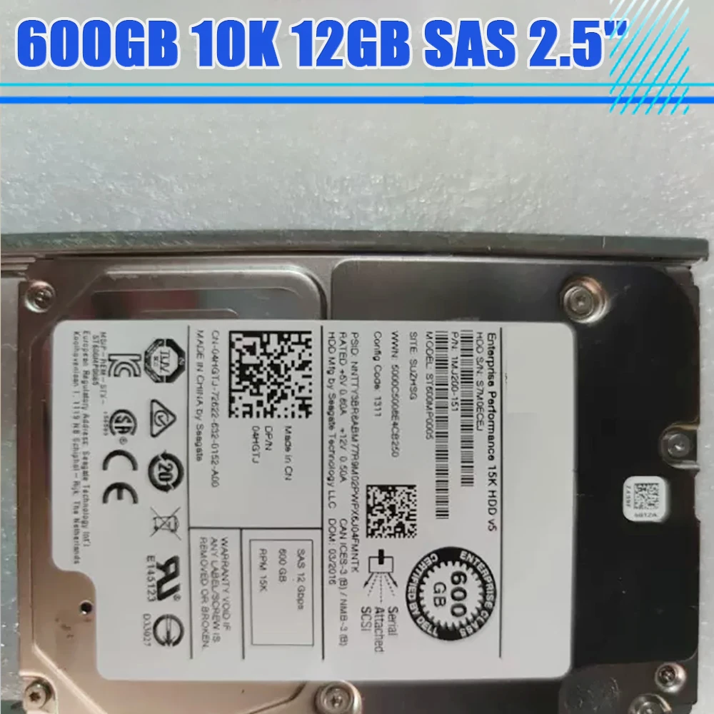 

04HGTJ 600G 15K HDD SAS 12G 2.5'' 4HGTJ Server Hard Disk For DELL