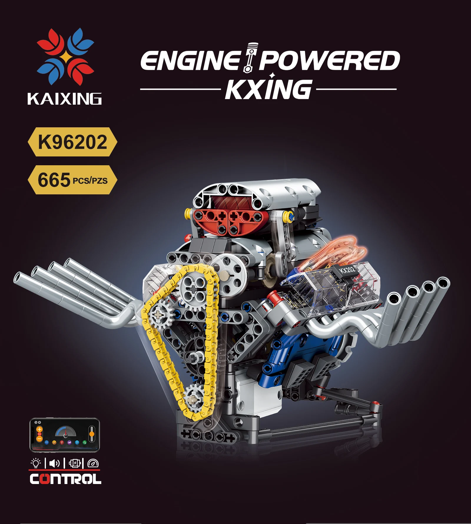 K96202 Racing car V8 engine 665PCS educational building block toy model assembly children and adult educational toys K96202 Racing car V8 engine 665PCS educational building block toy model assembly children and adult educational toys
