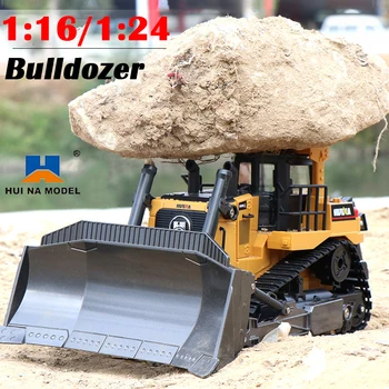 44CM RC Caminhão Pesado: Um Monstro de Engenharia com Desempenho Excepcional 9 Huina 1554 RC Truck Bulldozer Car 1:16/24 Remote Control Eletric Tractor RC Heavy Equipment Radio Controlled Engineering Vehicle