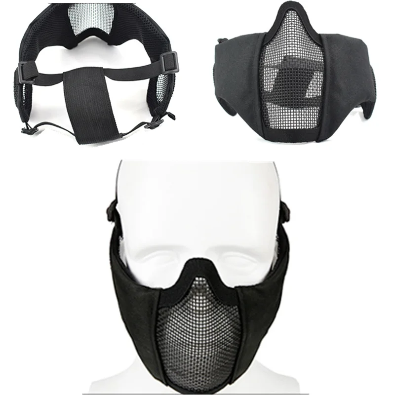 Tactical Foldable Mesh Face Mask with Ear Protection for Airsoft Paintball with Adjustable Elastic Bands
Tactical Foldable Mesh Face Mask with Ear Protection for Airsoft Paintball with Adjustable Elastic Bands