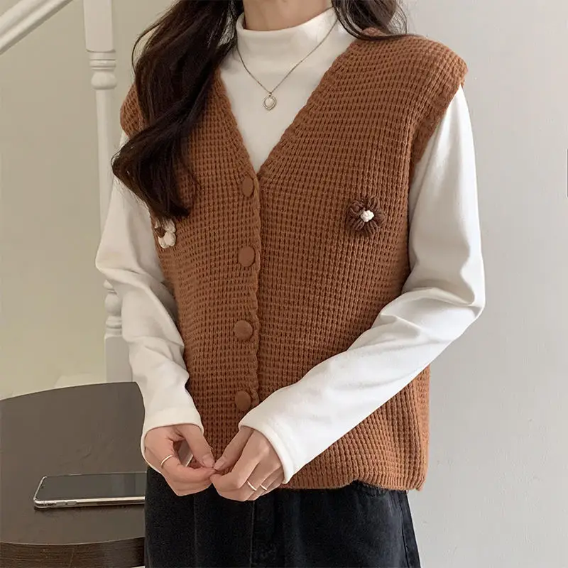 Yasuk All Season Solid Casual Flower Vest Women's Loose Knitted Top Student Sweater Gentle Versatile Cardigan Retro Sweet Girl
Yasuk All Season Solid Casual Flower Vest Women's Loose Knitted Top Student Sweater Gentle Versatile Cardigan Retro Sweet Girl