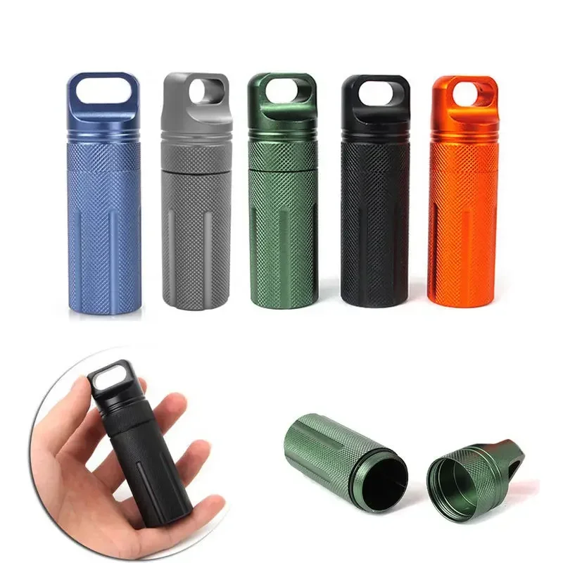 

Outdoor Survival Equipment, All Metal EDC Portable Waterproof Tank, Sealed Tank, Emergency Medicine Bottle, Medicine Tank