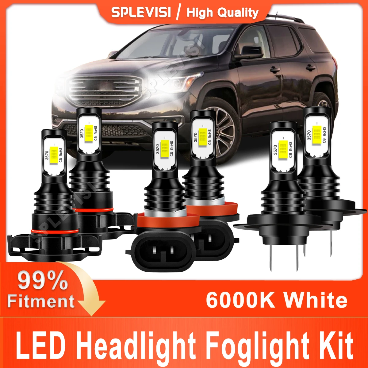 Led Headlight High Beam H7 Low Beam H11 Foglight H16 Replace For GMC Acadia 2007 2008 2009 2010 2011 2012 6000K White Plug &Play
Led Headlight High Beam H7 Low Beam H11 Foglight H16 Replace For GMC Acadia 2007 2008 2009 2010 2011 2012 6000K White Plug &Play
