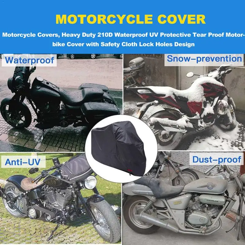 Heavy Duty Motorcycle Rain Cover 210D Waterproof Motorcycle Cover Tear Proof Motorbike Cover All Weather Outdoor Protection
Heavy Duty Motorcycle Rain Cover 210D Waterproof Motorcycle Cover Tear Proof Motorbike Cover All Weather Outdoor Protection