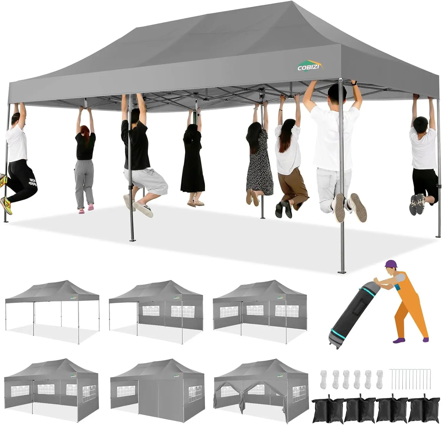 Heavy Duty Pop up Canopy Tent with 6 sidewalls Easy Up Commercial Outdoor Canopy Wedding Party Tents for PartiesAllSeason
Heavy Duty Pop up Canopy Tent with 6 sidewalls Easy Up Commercial Outdoor Canopy Wedding Party Tents for PartiesAllSeason