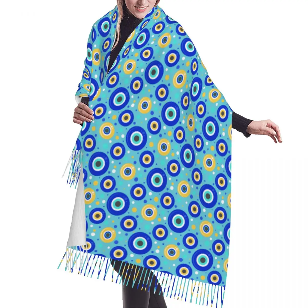 Turkey Evil Eye Symbol Pattern Amulet Scarf Wrap Women Long Winter Warm Tassel Shawl Unisex Fashion Versatile Female Scarves
Turkey Evil Eye Symbol Pattern Amulet Scarf Wrap Women Long Winter Warm Tassel Shawl Unisex Fashion Versatile Female Scarves