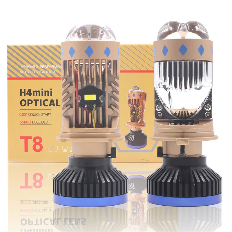T8 H4 Mini Projector led headlight Bulb 90w 20000lm H4 High Low Beam Car Led Headlamp Bulbs T8 fan Projector h4 headlights
T8 H4 Mini Projector led headlight Bulb 90w 20000lm H4 High Low Beam Car Led Headlamp Bulbs T8 fan Projector h4 headlights