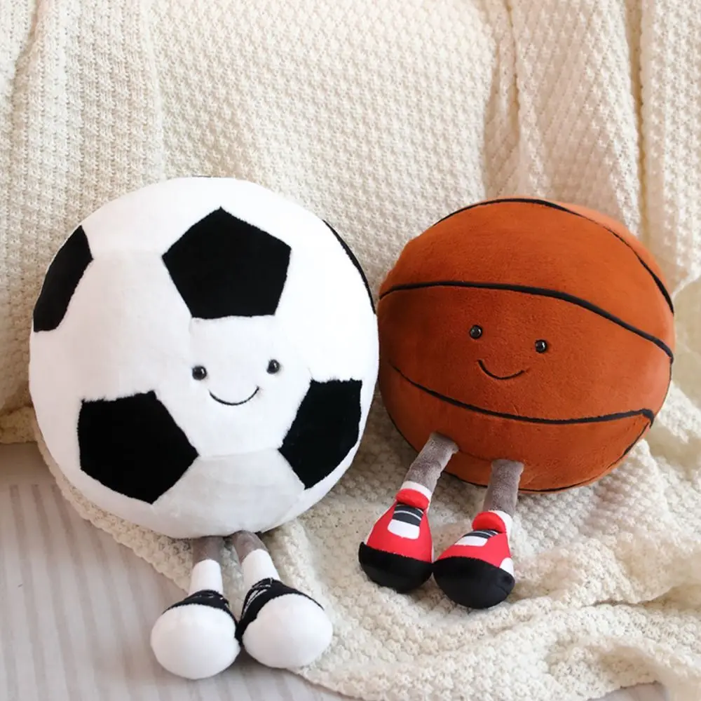 

Детская кукла-Баскетбол Smile Football, новые мягкие плюшевые милые плюшевые игрушки, кавайная кукла-мяч из полипропилена и хлопка с длинными ногами