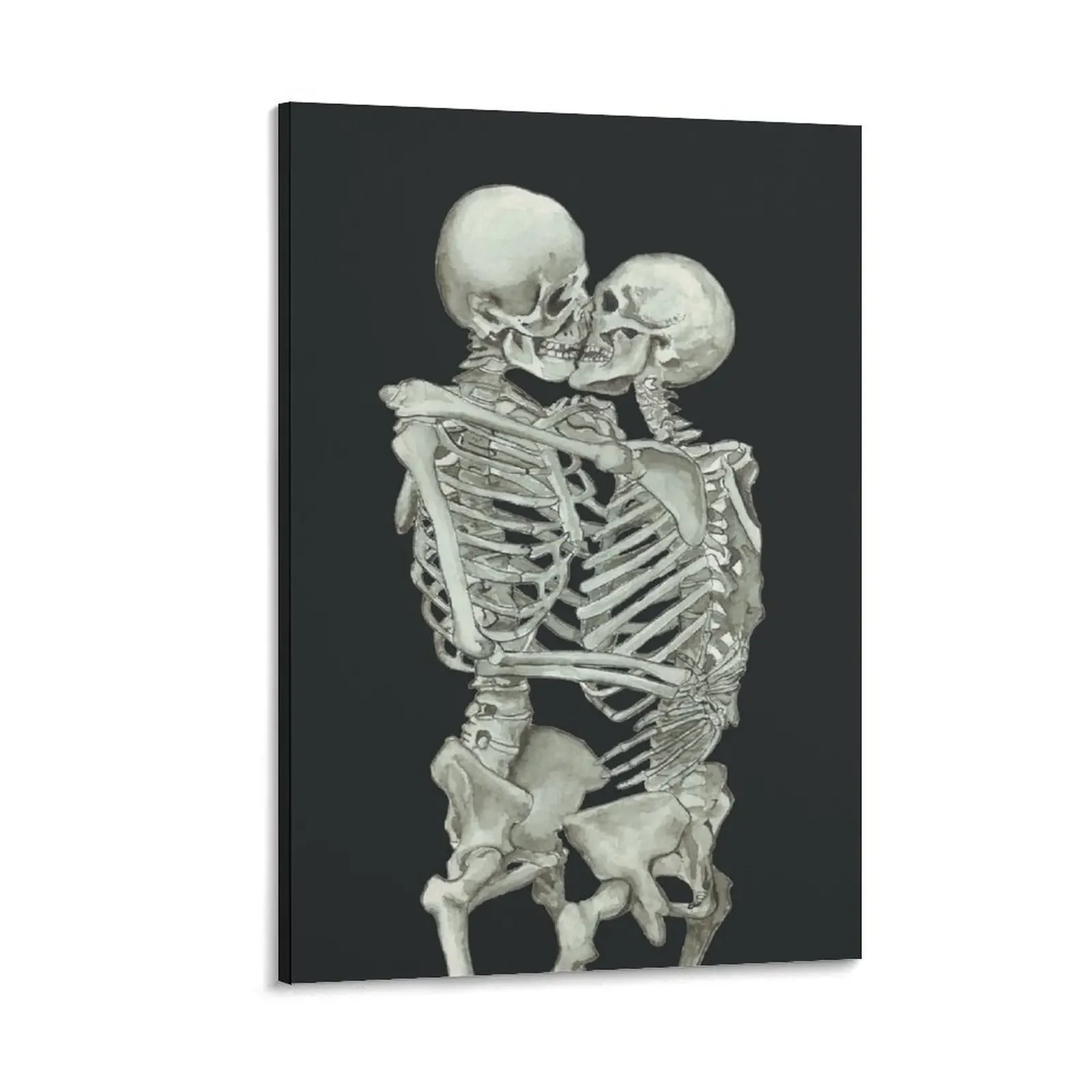 

Skeleton Kiss: Immortal Lovers, Anatomy Love Valentines Gift Canvas Painting Home decoration wall decor