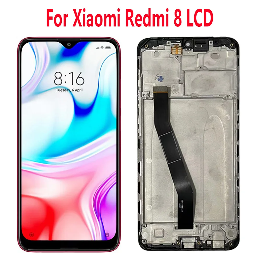 

ЖК-дисплей 6,22 ''для Xiaomi Redmi 8 с сенсорным экраном и дигитайзером в сборе для Xiaomi Redmi 8A, ЖК-дисплей с рамкой